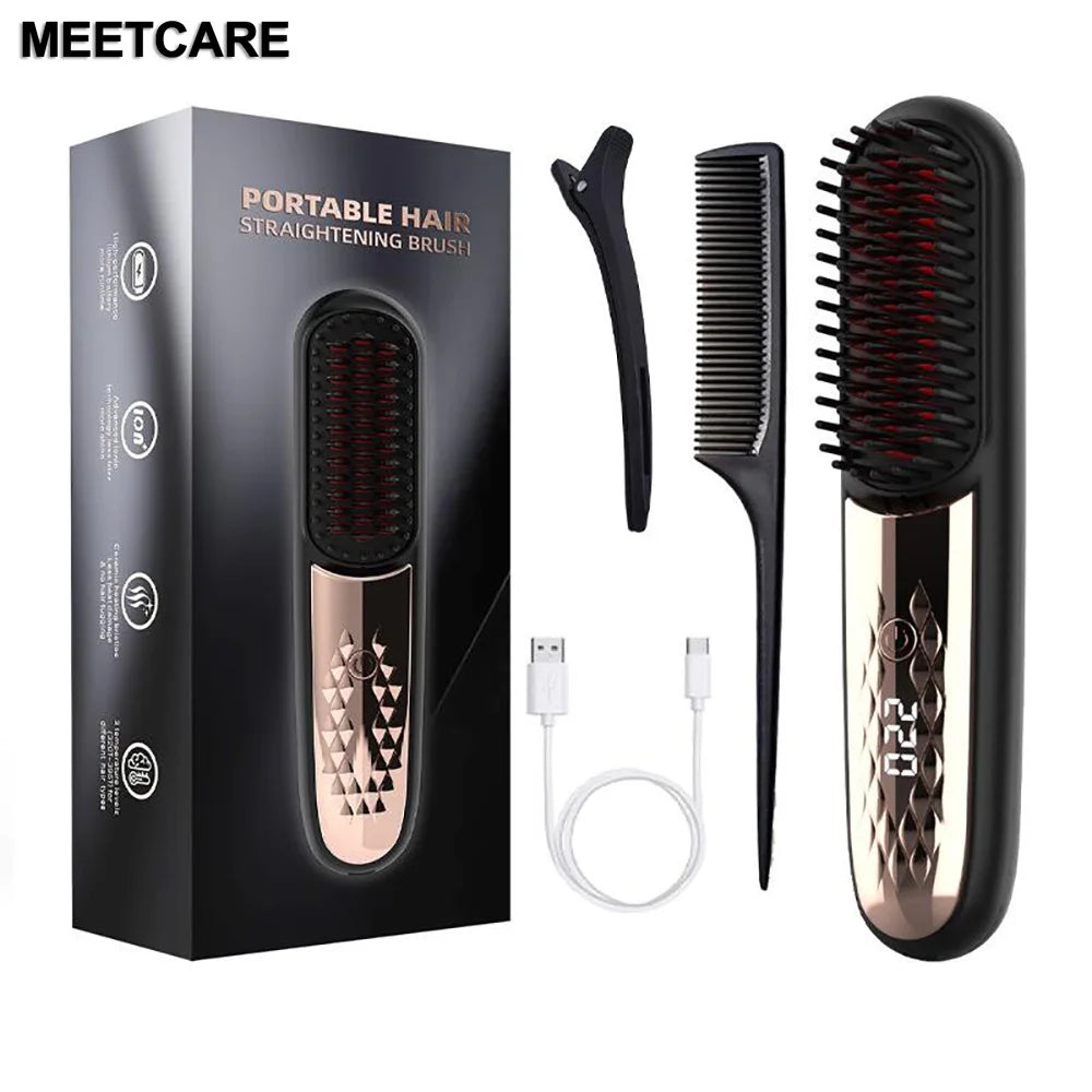 GlowStyler LED Straightening Comb – Cordless & USB Powered