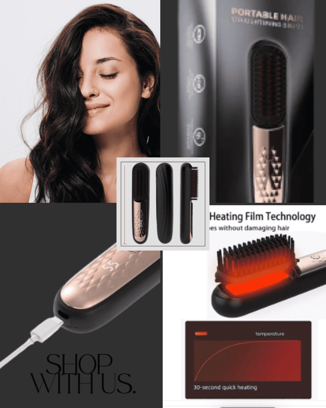 GlowStyler LED Straightening Comb – Cordless & USB Powered